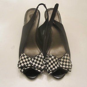 Impo Women's Black Faux Suede Wedge Heel Shoes 8M